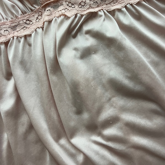 Vintage Olga Pink Lace Satin Nightgown Maxi Dress Style 9633 Size Small - Picture 7 of 7